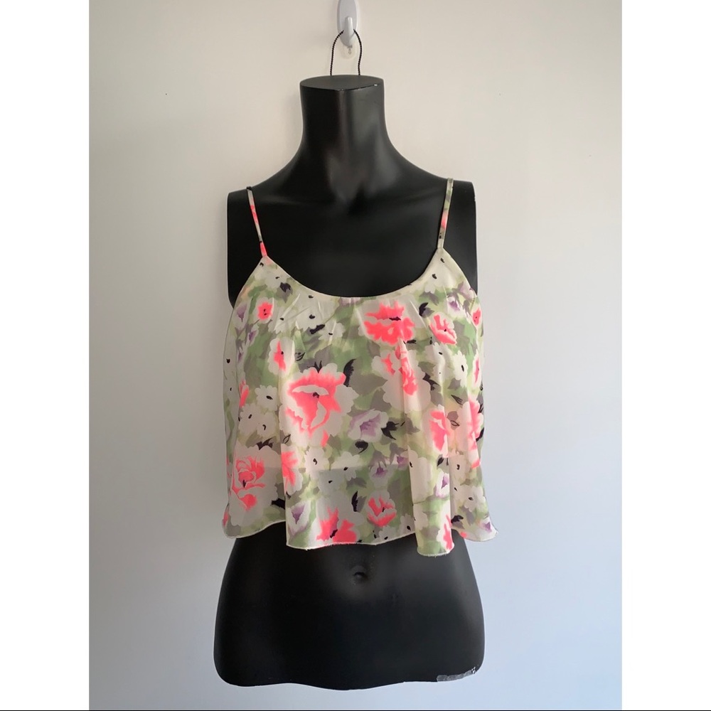 Charlotte Russe floral cropped tank NWT!